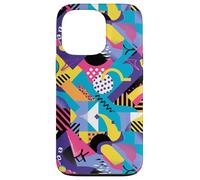 Vivido motivo a fusione di forme grafiche retrò anni '80 e '90 Custodia per iPhone 13 Pro