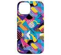 Vivido motivo a fusione di forme grafiche retrò anni '80 e '90 Custodia per iPhone 14