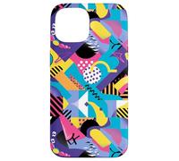 Vivido motivo a fusione di forme grafiche retrò anni '80 e '90 Custodia per iPhone 15