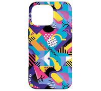 Vivido motivo a fusione di forme grafiche retrò anni '80 e '90 Custodia per iPhone 16 Pro