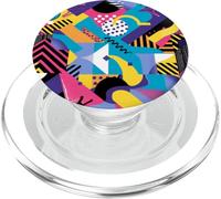 Vivido motivo a fusione di forme grafiche retrò anni '80 e '90 PopSockets PopGrip per MagSafe
