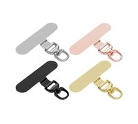 VIVIDRISE 4 Pezzi Toppa per Cordino Cellulare Universal, 360° Ruotabile Cordino per Telefono Patch in Acciaio Inox, Ultrasottile Toppe Pad Adattatore Per Catena Per Cellulare (Ovale)