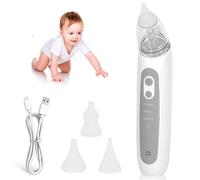 VIVIDRISE Aspiratore Nasale Neonato Elettrico, Aspiratore Nasale per Bambini, Ricaricabile Mosca Bambino con 3 livelli di Aspirazione e 3 Silicone Morbido, Funzione Musica e Lenitiva