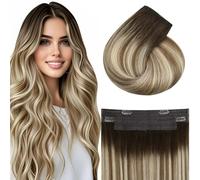 Vivien Brown Filo Extension Capelli Ombreer Brown to Medium Blonde Hidden Filo Capelli Umain Extensions One Piece Secret Filo Extension Capelli Veri Capelli Umain 80g #3/8/24 14inch