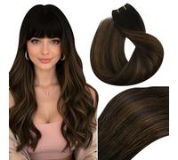 Vivien Extension dei Capelli Tessitura Remy Marrone Chiaro Balayage Scuro Doppia Trama Extension Capelli Umani Tessitura Ombre Marrone 55cm #2/8/2