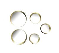VIVIEN SET 5 SPECCHI DIAMETRI ASSORTITI CON CORNICE PLASTICA ORO