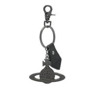 Vivienne Westwood, ,Accessories ,Uomo ,Nero ,ONE SIZE Gunmetal Black Saffiano Hammered Orb