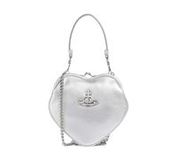 Vivienne Westwood Belle Heart Frame Re-Vegan Grain Borsa a spalla argento, pelle sintetica, donna