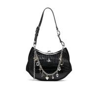 Vivienne Westwood Charm Frame Embossed Croc Borsa a spalla nero, pelle, donna