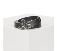 Vivienne Westwood Cintura SMALL LINE ORB BUCKLE/BRASS in Nero Unica