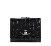 Vivienne Westwood Frame Embossed Croc Small Portafoglio nero, pelle di vitello goffrata, donna