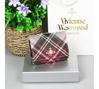 Vivienne Westwood Gamaguchi Portafoglio Trifold Modello a Quadri 11cm × 9cm ×...