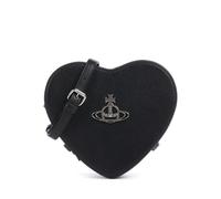 Vivienne Westwood Louise Heart Grain Borsa a tracolla nero, pelle sintetica, donna