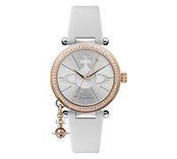 Vivienne Westwood Orb Pastelle Ladies Quartz Watch with Silver Dial & White Leather Strap VV006RSWH
