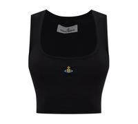 Vivienne Westwood, ,Tops ,Donna ,Nero ,M Top con logo ricamato