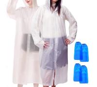 VIVIIHOO 2 Pezzi di Poncho per Pioggia Trasparente | Poncho per Pioggia monouso Trasparente | Accessorio per Campeggio e Festival | Abbigliamento Impermeabile Unisex per Adulti e Bambini.