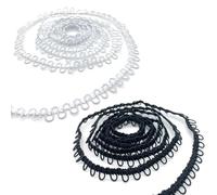 VIVIIHOO 2 Rolls 5 m/Roll nastro con passanti e occhielli in filo di nylon di alta qualità, elastico con asole, rifinitura elastica da cucire per vestiti fai da te, tende, paralumi e sacchetti regalo