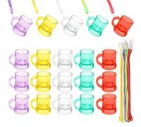 VIVIIHOO 20 Bicchieri di plastica con Manico e Catene, Idee Colorate per Feste di Addio al Celibato, Matrimoni, Compleanni - riutilizzabili e Perfetti per Le Foto!