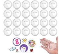 VIVIIHOO 30 Pezzi Bottoni Trasparenti Fai da Te 58 mm Senza Macchina per Bottoni, Bottoni in Acrilico con Spilla di Sicurezza, Set Artigianale per Foto, Abbigliamento, Scuola