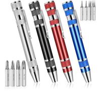 VIVIIHOO 4 Pack 8 in 1 Set di cacciavite a Penna Cacciavite Tascabile Mini Magnetico cacciavite a Croce Portatile Strumenti manuali
