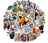 VIVIIHOO Adesivi animali - 200 adesivi per animali colorati e impermeabili, set di adesivi per bambini, adesivi per bottiglie d'acqua, scrapbooking e accessori per feste.