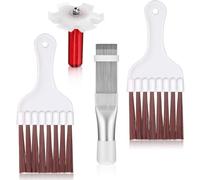 VIVIIHOO Kit Pulizia Asciugatrice, 4 Pezzi Spazzola Pulizia Alette Asciugatrice&Filtro, Pettine Radiatore, Strumento di Riparazione del Radiatore in Acciaio Inossidabile