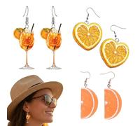 VIVIIHOO Set de 3 Accesorios de Naranja para Disfraz de Aperol, Accesorios de Naranja para Mujer, Accesorios Divertidos para Fiestas y Uso Diario
