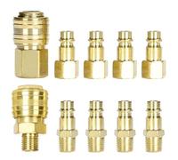 VIVIIHOO Set di 10 raccordi ad aria compressa da 1/4", attacco rapido ad aria compressa per tubi, raccordi per compressore d'aria, attacco rapido, accessori con valvola e filettatura interna