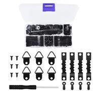 VIVIIHOO Set di 281 ganci per foto, da avvitare con cacciavite e scatola, per la casa, l'ufficio, il fissaggio a parete, il dente di sega, colore nero