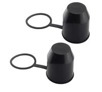 VIVIIHOO Set di tappi di protezione per gancio di traino, universale, per protezione da polvere e acqua, copertura a sfera per auto, camper e rimorchi (2 pezzi, nero)