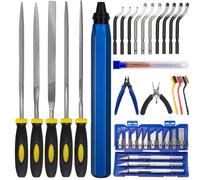 VIVIIHOO Set Utensili 3D: Sgrassatore Manuale per Metallo/Plastica, Attrezzo Sbavatura, Kit Pulizia Stampante 3D, Utensile Levigatura, Coltello Fai-da-Te, Taglialaterale - Accessorio per Stampanti 3D