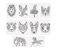 VIVIIHOO Stencil per dipingere - Stencil per pittura con animali riutilizzabili, set di stencil lavabili per scrapbooking fai da te, 10