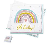 VIVIIHOO Tovaglioli 40 Pezzi per Baby Shower, Decorazione Oh Baby Shower per Baby Shower e Primo Compleanno, Decorazione per tavolino Maschio/Femmina/Neutro, Motivo Animale