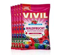 VIVIL Frutta della foresta con 8 vitamine, 5 bustine, caramelle multivitaminiche al sapore di frutta forestale, senza zucchero e vegano, 5 x 120 g