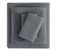 Viviland Set di lenzuola per letto matrimoniale, in micropile, morbide lenzuola in velluto polare, extra calde, in flanella invernale, con tasca profonda, colore: grigio scuro