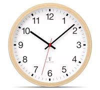 VIVILINEN - Orologio da parete radiocontrollato silenzioso senza Tic-Tac ⌀ 30 cm, design moderno per camera, cucina, soggiorno, cambio automatico dell'ora (Legno, 40 cm)