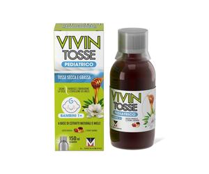VIVIN VIVIN TOSSE PEDIATRICO SCIROPPO PER TOSSE SECCA E GRASSA GUSTO FRAGOLA E CREME CARAMEL 150 ML