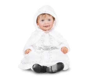 viving - Costume Monada Bianco Natale Abito con Sottogonna E Spallacci con Cappuccio Taglia 12-24M (1)