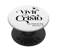 Vivir con Cristo es vivir en paz PopSockets PopGrip Adesivo