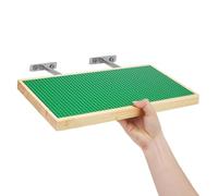 Vivise Espositori per mattoni da costruzione, 121 x 61 cm, base a perno, in legno, per montaggio a parete, compatibile con tutte le marche di blocchi giocattolo (dimensioni 40,6 x 20,3 cm)