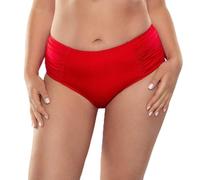 Vivisence 3002 Slip del Bikini Classico Liscio Monocolorato Uniforme A Vita Alta, Rosso,44