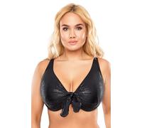 Vivisence 3202 Reggiseno Bikini Liscio Monocolorato Coppe Morbide con Ferretti, Nero Lucido,3F