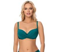 Vivisence 3209 Reggiseno Bikini Liscio Monocolorato Uniforme Coppe Imbottite, Verde,1B