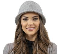 Vivisence Cappello Invernale da Donna in Stile Classico Monocolore Realizzato in Filato Caldo di Acrilico Confortevole Ed Elasticizzato Perfetto per Le Giornate Fredde, Grigio Chiaro,Taglia Unica
