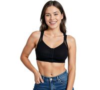 Vivisence Donna Reggiseno Morbido Senza Ferretti Chiusura Frontale Sostegno, Nero,11E