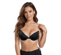Vivisence Eve 1012 Elegante Reggiseno Push-Up Uniforme con Schiena Scoperta, Nero,2E