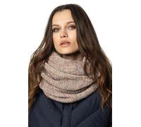 Vivisence Invernale Scaldacollo Classico Da Donna In Filato Caldo Design Con Toppa In Ecopelle Perfetto Per Le Giornate Invernali E Le Attività All'aperto, Marrone Melange,Taglia Unica