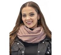 Vivisence Invernale Scaldacollo Classico Da Donna In Filato Morbido E Caldo Con Modello A Giro Doppio Ideale Per Le Giornate Fredde Confortevole E Avvolgente, Rosa Chiaro,Taglia Unica