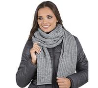 Vivisence Invernale Sciarpa Classica Da Donna In Filato Caldo E Morbido Perfetta Per L'autunno E L'inverno Con Design Elegante E Raffinato Per Ogni Occasione, Grigio Chiaro,Taglia Unica