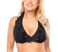 Vivisence Reggiseno Bikini Liscio con Balza 3220, Nero,3F